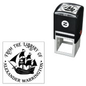 Piratenschip Schedel Kruisbeenderen Bibliotheek Bo Zelfinktende Stempel (In situ)