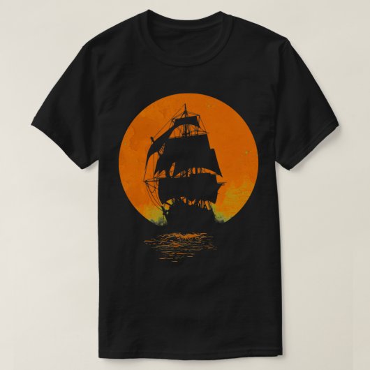 Piratenschip sunset Classic TShirt (Design voorkant)
