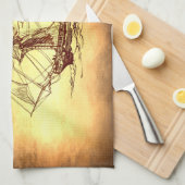 piratenschip theedoek (Quarter Fold)