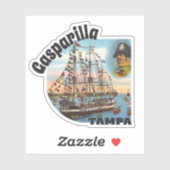  piratenschip van Gasparilla Sticker (Vel)