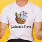 Piratenschip Verjaardag Naam & Leeftijd Ouder T-shirt