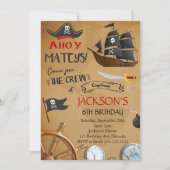 Piratenschip Verjaardag Uitnodigen Kaart (Voorkant)