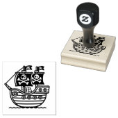 Piratenschip voor kinderen 	rubberstempel (Gestempeld)