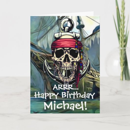 Piratenskelet Kapitein Geest Schip Kaart (Voorkant)