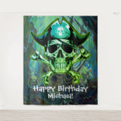 Piratenskelet Kruis Botten achtergrond Wandkleed (Voorkant)