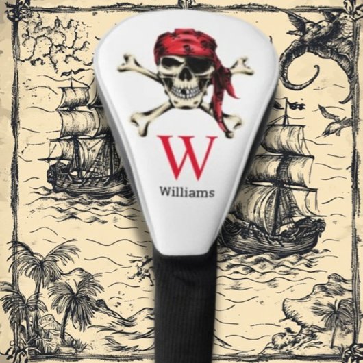 Piratenskelet Monogram   Golfheadcover