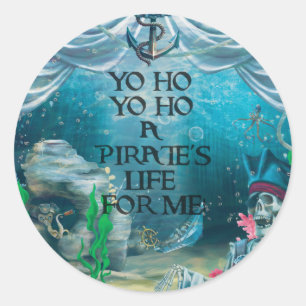 Piratenskelet Schat Onder Zee Feestje Ronde Sticker