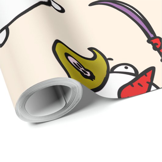 piratensnowman vrolijk kerstfeest cadeaupapier (Rol Hoek)