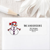 piratensnowman vrolijk kerstfeest etiket (Insitu)