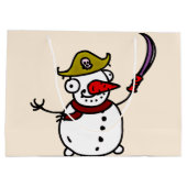 piratensnowman vrolijk kerstfeest groot cadeauzakje (Achterkant)