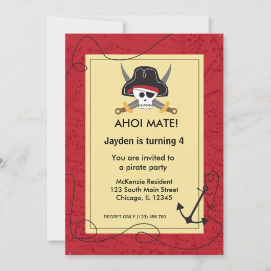 Piratenthema Kaart (Voorkant)