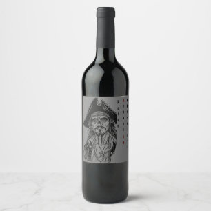 Piratenthema met gepersonaliseerde advent wijn etiket