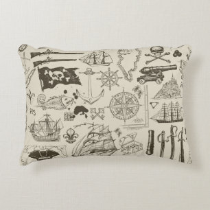 Piratenthema: nautisch patroon. accent kussen