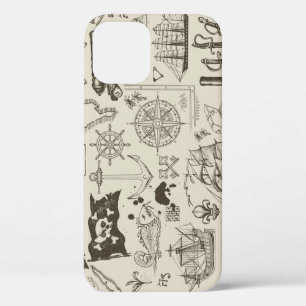 Piratenthema:  nautisch patroon. iPhone 12 hoesje