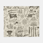 Piratenthema: nautisch patroon. fleece deken (Voorkant (Horizontaal))