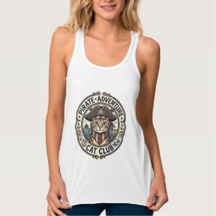 Piratenuitnodingskat POD Vector Kunst - Piratenuit Tanktop
