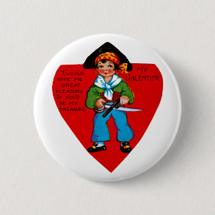  piratenValentijn Ronde Button 5,7 Cm