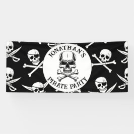 Piratenverjaardag onder het thema zee spandoek