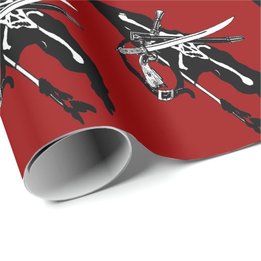 piratenvlag, Jolly Roger Skull Crossbones Cadeaupapier (Rol Hoek)