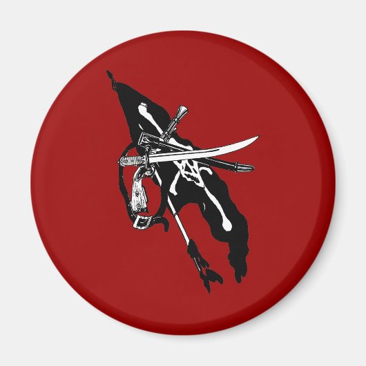 piratenvlag, Jolly Roger Skull Crossbones Magneet (Voorkant)