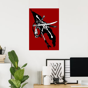  piratenvlag, Jolly Roger Skull Crossbones Poster