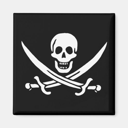Piratenvlag van Calico Jack Magneet (Voorkant)