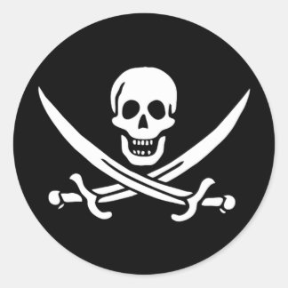 Piratenvlag van Calico Jack Ronde Sticker