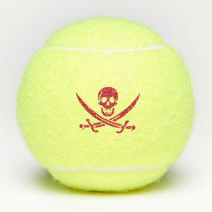 Piratenvlag van Calico Jack Schedel met gekruiste Tennisballen