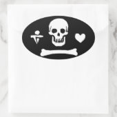 Piratenvlag van Stede Bonnet Ovale Sticker (Tas)