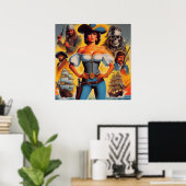 piratenvrouw poster (Thuiskantoor)