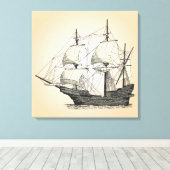Piratenzeilschip Canvas Afdruk (Insitu (Houten vloer))