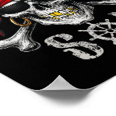 Piratenzoon Jolly Roger Vlag en schedelkruisbeende Poster (Hoek)