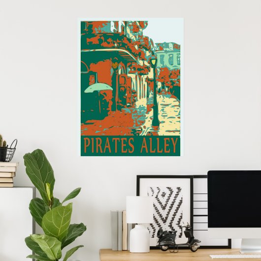 Pirates Alley Green Poster (Thuiskantoor)