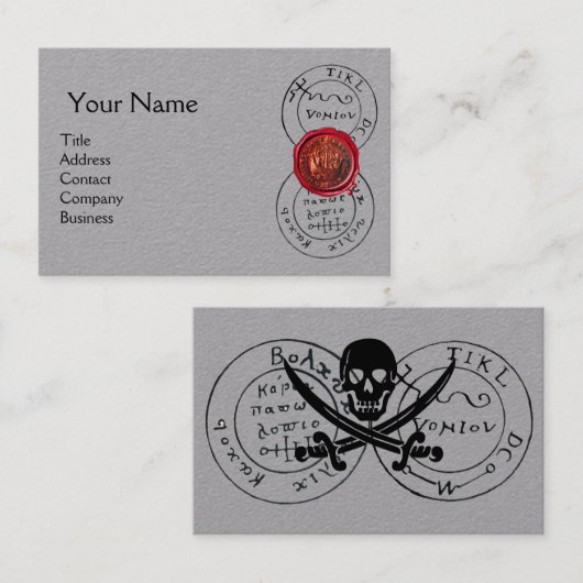 PIRATES ANCIENNES CARTE DE TRÉSOR, Sceau de cire r (Devant / Derrière)