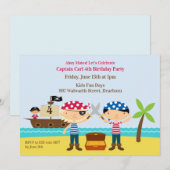 Pirates Anniversaire Fête Mates Invitation (Devant / Derrière)
