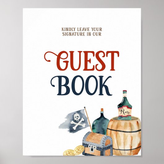 Pirates Baby shower panneau du livre d'or (Devant)