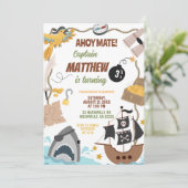 Pirates Birthday invitation (Debout devant)