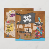 Pirates Boy Pirate Ship Invitations Anniversaires (Devant / Derrière)
