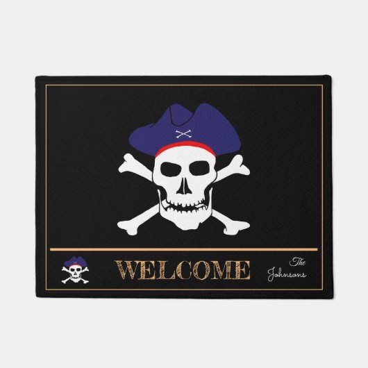 Pirates Drapeau & Capitaine Jack, tapis de maison  (Devant)