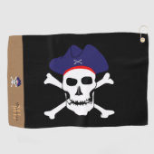 Pirates flag & Captain Jack monogrammed Golf towel Golfhanddoek (Horizontaal)
