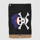Pirates flag & Captain Jack monogrammed Golf towel Golfhanddoek (Voorkant)