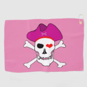 Pirates Flag & Kapitein Grace, Skull /Golf Games G Golfhanddoek (Horizontaal)