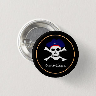 Pirates Flag & Skull in Pet, mode van partijen/spo Ronde Button 3,2 Cm