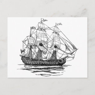 Pirates Galleon, Schets van een schip van 74 Pist Briefkaart
