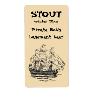 Pirates Galleon, Schets van een schip van 74 Pist Etiket