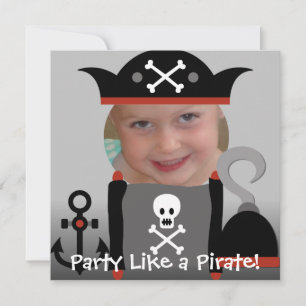Pirates Girl Party Like a Pirate Verjaardag nodigt Kaart