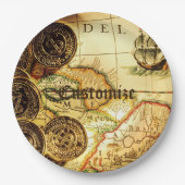 Pirates Gold Treasure Map Papieren Bordje (Voorkant)