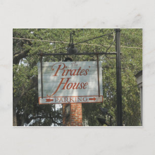 Pirates House Restaurant Sign Savannah Georgia Briefkaart