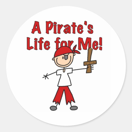 Pirate's Life for Me Ronde Sticker (Voorkant)