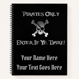 Pirates only - Voer in als je durft! Funky Skull Notitieboek